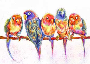 Colourful Birdies Print