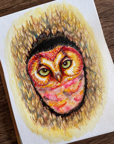 Owl in a Tree Mini Original