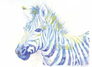 Blue Zebra Print
